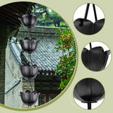 Maxbell Lotus Rain Chain for Gutters Rainwater Catcher Chain for Garden Outdoor Yard Black