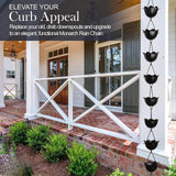 Maxbell Lotus Rain Chain for Gutters Rainwater Catcher Chain for Garden Outdoor Yard Black