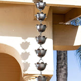 Maxbell Lotus Rain Chain for Gutters Rainwater Catcher Chain for Garden Outdoor Yard Tin Color