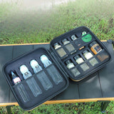 Maxbell Seasoning Bottle Storage Bag Cooking Utensil Holder for Picnic Camping Beach Black