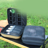 Maxbell Seasoning Bottle Storage Bag Cooking Utensil Holder for Picnic Camping Beach Khaki