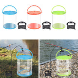Maxbell Collapsible Bucket Water Container with Rope Hiking Camping Fish Lure Bucket Blue 7L 21x22cm