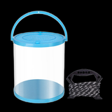 Maxbell Collapsible Bucket Water Container with Rope Hiking Camping Fish Lure Bucket Blue 7L 21x22cm