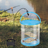 Maxbell Collapsible Bucket Water Container with Rope Hiking Camping Fish Lure Bucket Blue 7L 21x22cm