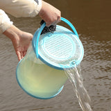 Maxbell Collapsible Bucket Water Container with Rope Hiking Camping Fish Lure Bucket Blue 7L 21x22cm
