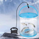 Maxbell Collapsible Bucket Water Container with Rope Hiking Camping Fish Lure Bucket Blue 7L 21x22cm