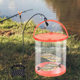 Maxbell Collapsible Bucket Water Container with Rope Hiking Camping Fish Lure Bucket Orange 7L 21x22cm