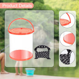 Maxbell Collapsible Bucket Water Container with Rope Hiking Camping Fish Lure Bucket Orange 11L 25x28cm