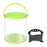 Maxbell Collapsible Bucket Water Container with Rope Hiking Camping Fish Lure Bucket Green 7L 21x22cm