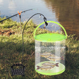 Maxbell Collapsible Bucket Water Container with Rope Hiking Camping Fish Lure Bucket Green 7L 21x22cm