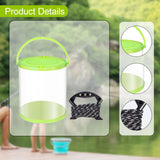 Maxbell Collapsible Bucket Water Container with Rope Hiking Camping Fish Lure Bucket Green 7L 21x22cm