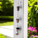 Maxbell Small Buckets Rain Chain for Gutters Butterfly Decor for Garden Outside Yard