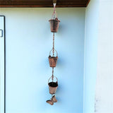 Maxbell Small Buckets Rain Chain for Gutters Butterfly Decor for Garden Outside Yard