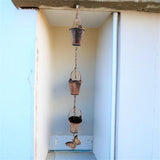 Maxbell Small Buckets Rain Chain for Gutters Butterfly Decor for Garden Outside Yard
