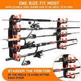 Maxbell 2 Pieces Garage Fishing Rod Holder Fish Gear Protective Pad Fishing Rod Rack