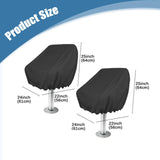 Maxbell 2 Pieces Boat Seat Covers Waterproof Easy Installation Heavy Duty Protectors Black