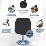 Maxbell 2 Pieces Boat Seat Covers Waterproof Easy Installation Heavy Duty Protectors Black