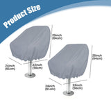Maxbell 2 Pieces Boat Seat Covers Waterproof Easy Installation Heavy Duty Protectors Gray