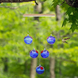 Maxbell Hanging Bird Feeder Attracting Birds Women Men Wind Chime Hummingbird Feeder Deep Blue