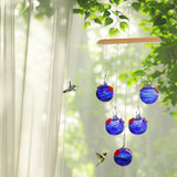 Maxbell Hanging Bird Feeder Attracting Birds Women Men Wind Chime Hummingbird Feeder Deep Blue