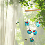 Maxbell Hanging Bird Feeder Attracting Birds Women Men Wind Chime Hummingbird Feeder Light Blue