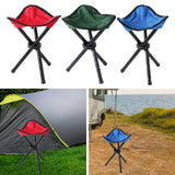 Maxbell Camping Folding Tripod Stool Foldable Triangle Chair for Camp Travel Walking Red