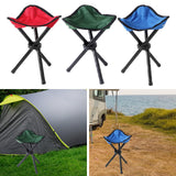 Maxbell Camping Folding Tripod Stool Foldable Triangle Chair for Camp Travel Walking Red