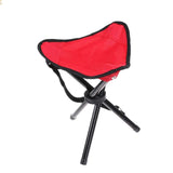 Maxbell Camping Folding Tripod Stool Foldable Triangle Chair for Camp Travel Walking Red