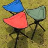 Maxbell Camping Folding Tripod Stool Foldable Triangle Chair for Camp Travel Walking Red