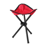 Maxbell Camping Folding Tripod Stool Foldable Triangle Chair for Camp Travel Walking Red
