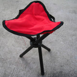 Maxbell Camping Folding Tripod Stool Foldable Triangle Chair for Camp Travel Walking Red