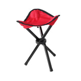Maxbell Camping Folding Tripod Stool Foldable Triangle Chair for Camp Travel Walking Red