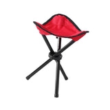 Maxbell Camping Folding Tripod Stool Foldable Triangle Chair for Camp Travel Walking Red