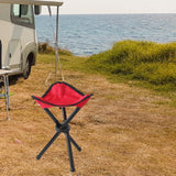 Maxbell Camping Folding Tripod Stool Foldable Triangle Chair for Camp Travel Walking Red