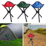 Maxbell Camping Folding Tripod Stool Foldable Triangle Chair for Camp Travel Walking Red