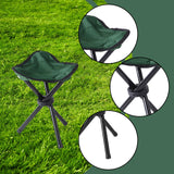 Maxbell Camping Folding Tripod Stool Foldable Triangle Chair for Camp Travel Walking Green
