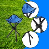 Maxbell Camping Folding Tripod Stool Foldable Triangle Chair for Camp Travel Walking Blue