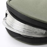 Maxbell Fishing Line Storage Bag Round Compact Fishing Reel Case for Dad Men Husband Green