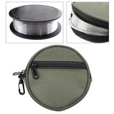 Maxbell Fishing Line Storage Bag Round Compact Fishing Reel Case for Dad Men Husband Green