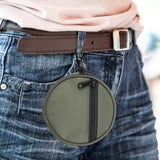 Maxbell Fishing Line Storage Bag Round Compact Fishing Reel Case for Dad Men Husband Green