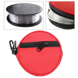 Maxbell Fishing Line Storage Bag Round Compact Fishing Reel Case for Dad Men Husband Red