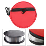 Maxbell Fishing Line Storage Bag Round Compact Fishing Reel Case for Dad Men Husband Red