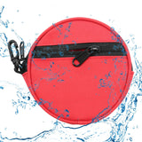 Maxbell Fishing Line Storage Bag Round Compact Fishing Reel Case for Dad Men Husband Red