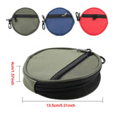 Maxbell Fishing Line Storage Bag Round Compact Fishing Reel Case for Dad Men Husband Red