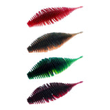 Maxbell Soft Fishing Lure Worm Grub Maggots Lure for Trout Bass Freshwater Saltwater Red White