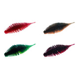 Maxbell Soft Fishing Lure Worm Grub Maggots Lure for Trout Bass Freshwater Saltwater Red White
