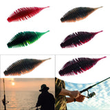 Maxbell Soft Fishing Lure Worm Grub Maggots Lure for Trout Bass Freshwater Saltwater Red White