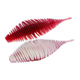 Maxbell Soft Fishing Lure Worm Grub Maggots Lure for Trout Bass Freshwater Saltwater Red White