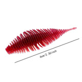 Maxbell Soft Fishing Lure Worm Grub Maggots Lure for Trout Bass Freshwater Saltwater Red White