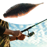 Maxbell Soft Fishing Lure Worm Grub Maggots Lure for Trout Bass Freshwater Saltwater Orange
